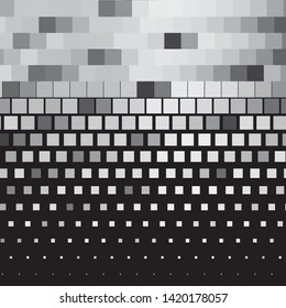 Monochrome geometric vector background. Abstract halftone illustration pattern. Vintage texture