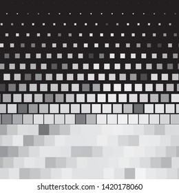Monochrome geometric vector background. Abstract halftone illustration pattern. Vintage texture