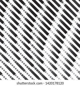 Monochrome geometric vector background. Abstract halftone illustration pattern. Vintage texture