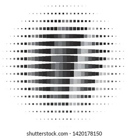Monochrome geometric vector background. Abstract halftone illustration pattern. Vintage texture