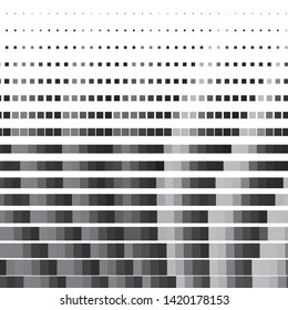 Monochrome geometric vector background. Abstract halftone illustration pattern. Vintage texture