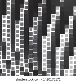 Monochrome geometric vector background. Abstract halftone illustration pattern. Vintage texture