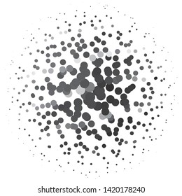 Monochrome geometric vector background. Abstract halftone illustration pattern. Vintage texture