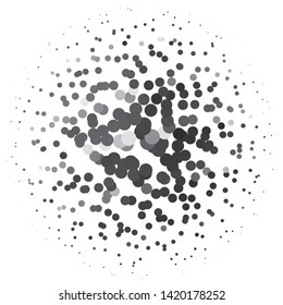 Monochrome geometric vector background. Abstract halftone illustration pattern. Vintage texture