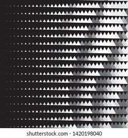Monochrome geometric vector background. Abstract halftone illustration pattern. Vintage texture