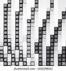 Monochrome geometric vector background. Abstract halftone illustration pattern. Vintage texture