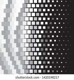 Monochrome geometric vector background. Abstract halftone illustration pattern. Vintage texture