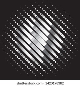 Monochrome geometric vector background. Abstract halftone illustration pattern. Vintage texture