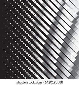 Monochrome geometric vector background. Abstract halftone illustration pattern. Vintage texture