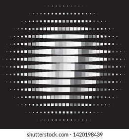 Monochrome geometric vector background. Abstract halftone illustration pattern. Vintage texture