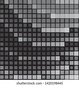 Monochrome geometric vector background. Abstract halftone illustration pattern. Vintage texture