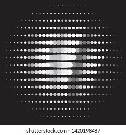 Monochrome geometric vector background. Abstract halftone illustration pattern. Vintage texture