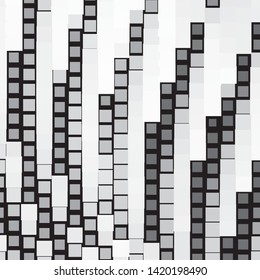 Monochrome geometric vector background. Abstract halftone illustration pattern. Vintage texture