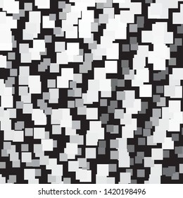 Monochrome geometric vector background. Abstract halftone illustration pattern. Vintage texture