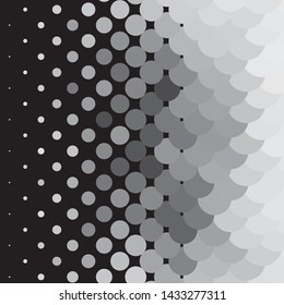 Monochrome geometric vector background. Abstract halftone illustration pattern. Vintage texture