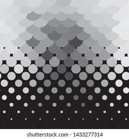 Monochrome geometric vector background. Abstract halftone illustration pattern. Vintage texture