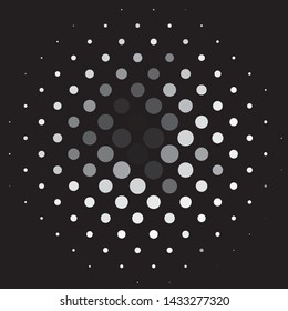 Monochrome geometric vector background. Abstract halftone illustration pattern. Vintage texture