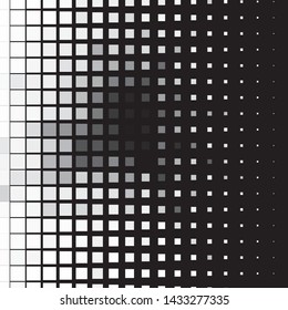 Monochrome geometric vector background. Abstract halftone illustration pattern. Vintage texture