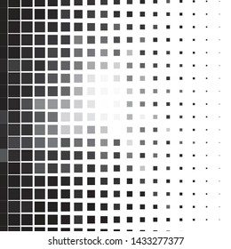 Monochrome geometric vector background. Abstract halftone illustration pattern. Vintage texture