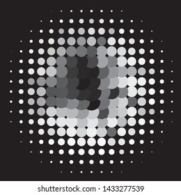 Monochrome geometric vector background. Abstract halftone illustration pattern. Vintage texture
