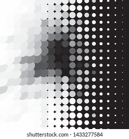 Monochrome geometric vector background. Abstract halftone illustration pattern. Vintage texture