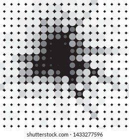 Monochrome geometric vector background. Abstract halftone illustration pattern. Vintage texture