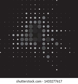 Monochrome geometric vector background. Abstract halftone illustration pattern. Vintage texture