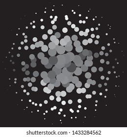 Monochrome geometric vector background. Abstract halftone illustration pattern. Vintage texture