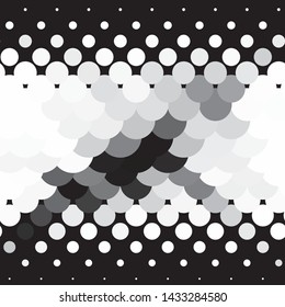 Monochrome geometric vector background. Abstract halftone illustration pattern. Vintage texture