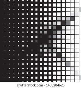 Monochrome geometric vector background. Abstract halftone illustration pattern. Vintage texture