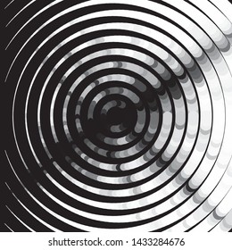 Monochrome geometric vector background. Abstract halftone illustration pattern. Vintage texture