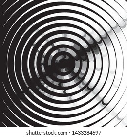 Monochrome geometric vector background. Abstract halftone illustration pattern. Vintage texture