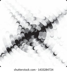 Monochrome geometric vector background. Abstract halftone illustration pattern. Vintage texture
