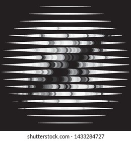 Monochrome geometric vector background. Abstract halftone illustration pattern. Vintage texture