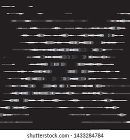 Monochrome geometric vector background. Abstract halftone illustration pattern. Vintage texture