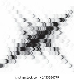 Monochrome geometric vector background. Abstract halftone illustration pattern. Vintage texture