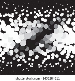 Monochrome geometric vector background. Abstract halftone illustration pattern. Vintage texture