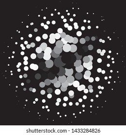 Monochrome geometric vector background. Abstract halftone illustration pattern. Vintage texture
