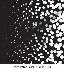 Monochrome geometric vector background. Abstract halftone illustration pattern. Vintage texture