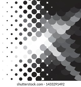 Monochrome geometric vector background. Abstract halftone illustration pattern. Vintage texture