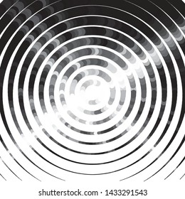 Monochrome geometric vector background. Abstract halftone illustration pattern. Vintage texture