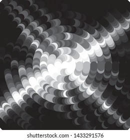 Monochrome geometric vector background. Abstract halftone illustration pattern. Vintage texture
