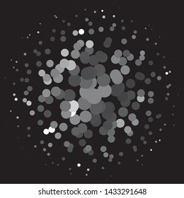 Monochrome geometric vector background. Abstract halftone illustration pattern. Vintage texture