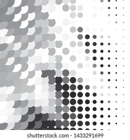 Monochrome geometric vector background. Abstract halftone illustration pattern. Vintage texture