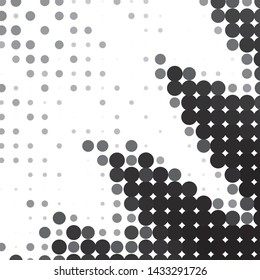 Monochrome geometric vector background. Abstract halftone illustration pattern. Vintage texture