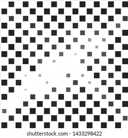 Monochrome geometric vector background. Abstract halftone illustration pattern. Vintage texture