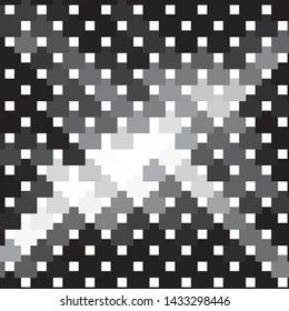 Monochrome geometric vector background. Abstract halftone illustration pattern. Vintage texture