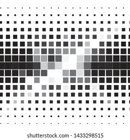 Monochrome geometric vector background. Abstract halftone illustration pattern. Vintage texture