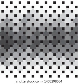 Monochrome geometric vector background. Abstract halftone illustration pattern. Vintage texture