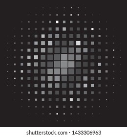 Monochrome geometric vector background. Abstract halftone illustration pattern. Vintage texture